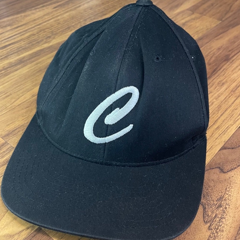 Pacific Headwear 302C Baseball Cap Adult Black White Embroidered E Logo Hat OSFM